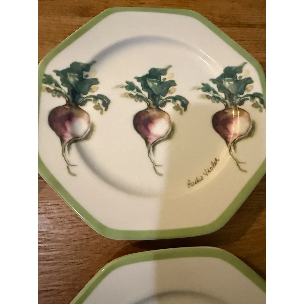 🥬 Williams-Sonoma Vegetable Garden Salad Plates – Set of 4 – 8.25
